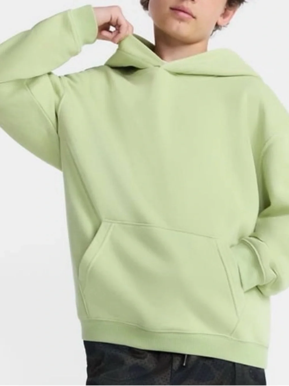 Boys fleece pullover Light Green Hooded Sweater